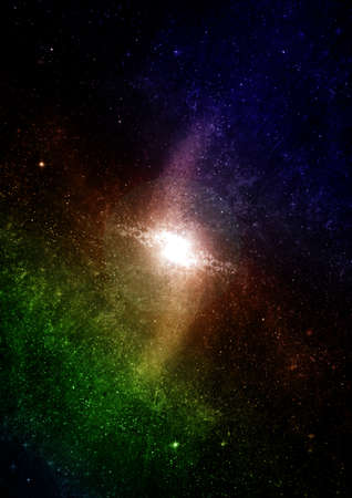 galaxy in a free space. 3D renderingの写真素材