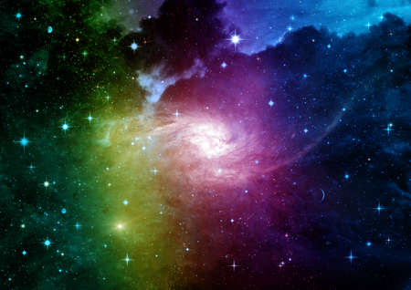 galaxy in a free space. 3D renderingの写真素材
