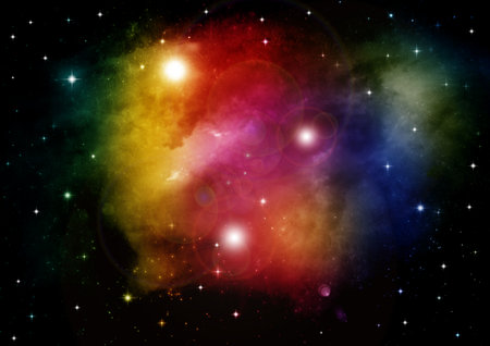 galaxy in a free space. 3D renderingの写真素材