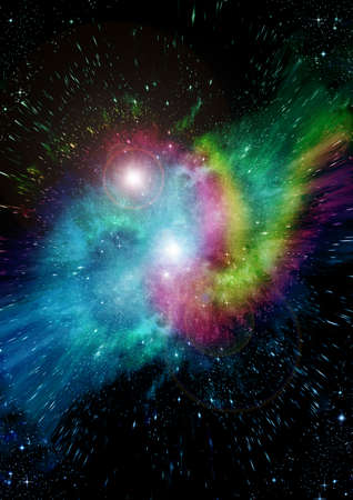 galaxy in a free space. 3D renderingの写真素材