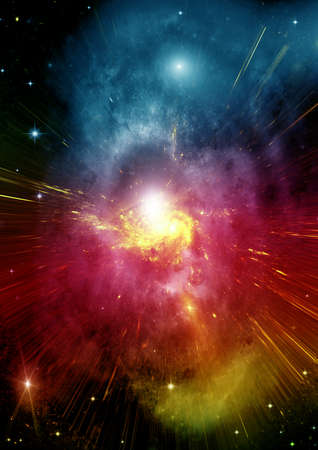 galaxy in a free space. 3D renderingの写真素材