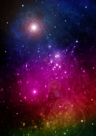 galaxy in a free space. 3D renderingの写真素材