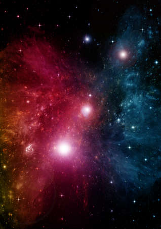 Stars of a planet and galaxy in a free spaceの写真素材
