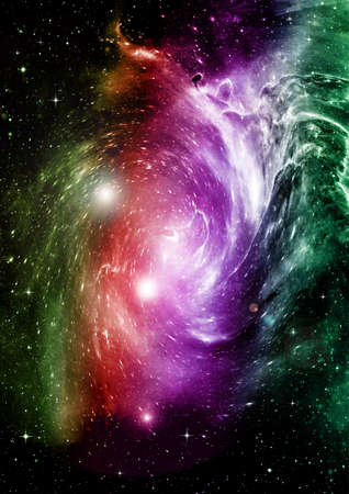 Stars of a planet and galaxy in a free space  renderingの写真素材