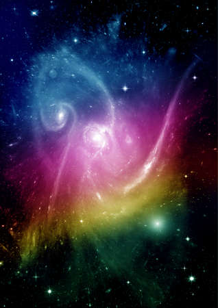 galaxy in a free space. 3D renderingの写真素材