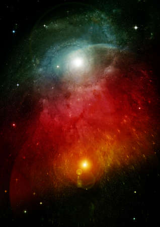 galaxy in a free space. 3D renderingの写真素材