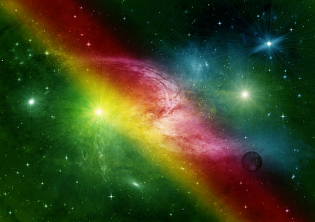 galaxy in a free space. 3D renderingの写真素材