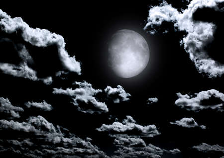 The moon in the night skyの写真素材