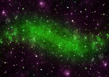 galaxy in a free space. 3D renderingの写真素材
