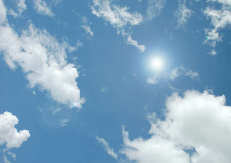 white air clouds in the blue skyの写真素材