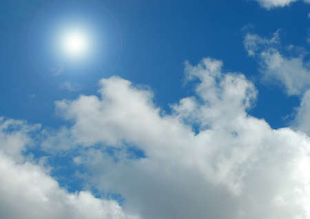 white air clouds in the blue skyの写真素材
