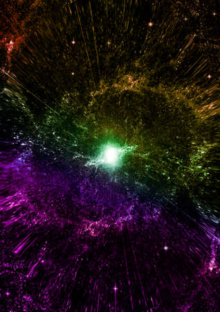 Stars of a planet and galaxy in a free spaceの写真素材