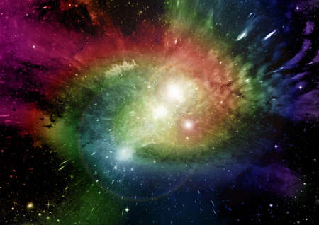 Stars of a planet and galaxy in a free spaceの写真素材