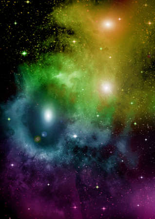 Stars of a planet and galaxy in a free spaceの写真素材