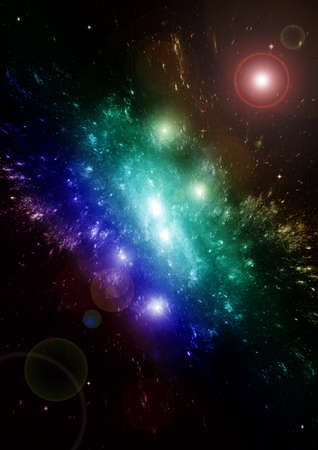 Stars of a planet and galaxy in a free spaceの写真素材