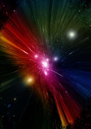 Stars of a planet and galaxy in a free spaceの写真素材