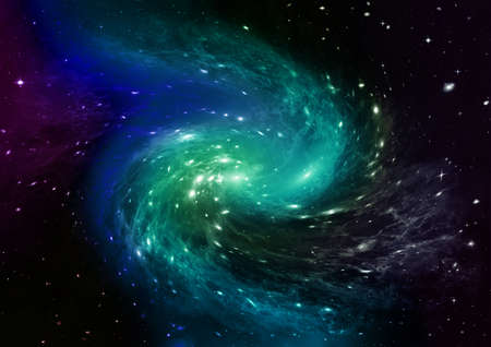 Stars of a planet and galaxy in a free spaceの写真素材