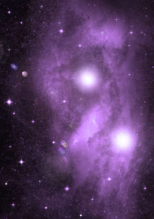 Stars of a planet and galaxy in a free spaceの写真素材