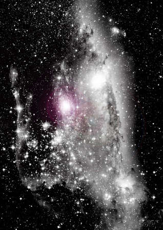 Stars of a planet and galaxy in a free spaceの写真素材