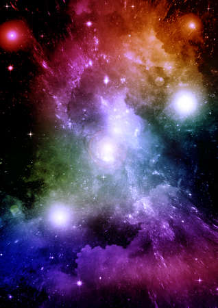Stars of a planet and galaxy in a free spaceの写真素材