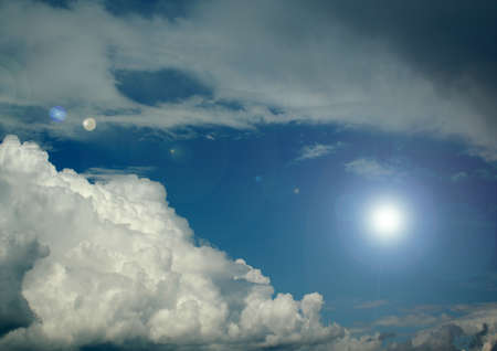 white air clouds in the blue skyの写真素材