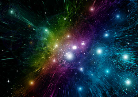 Stars of a planet and galaxy in a free spaceの写真素材