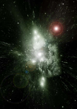 Stars of a planet and galaxy in a free spaceの写真素材