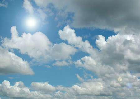 white air clouds in the blue skyの写真素材