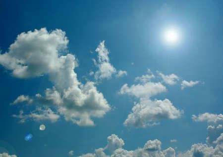 white air clouds in the blue skyの写真素材