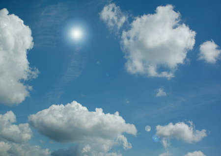 white air clouds in the blue skyの写真素材