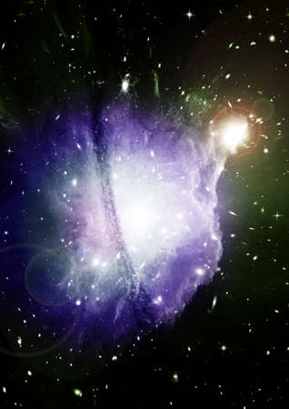 Stars of a planet and galaxy in a free spaceの写真素材