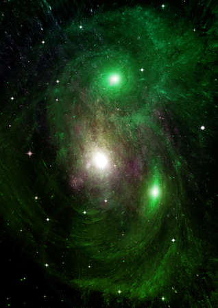 Stars of a planet and galaxy in a free spaceの写真素材