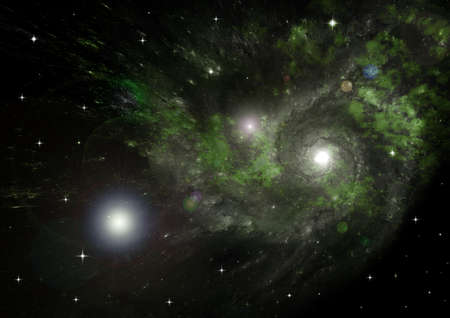 galaxy in a free space. 3D renderingの写真素材