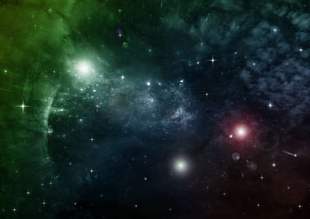 galaxy in a free space. 3D renderingの写真素材