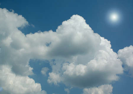 white air clouds in the blue skyの写真素材