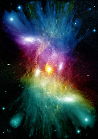 Stars of a planet and galaxy in a free spaceの写真素材