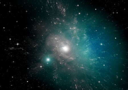 Stars of a planet and galaxy in a free spaceの写真素材