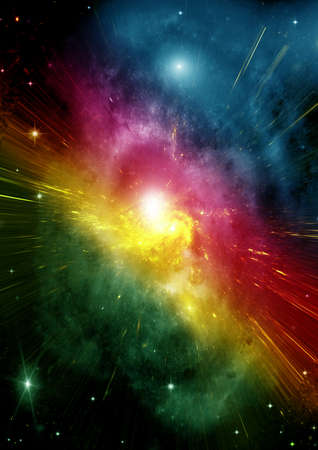 Stars of a planet and galaxy in a free spaceの写真素材