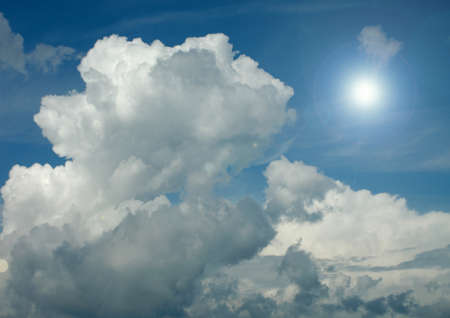 white air clouds in the blue skyの写真素材