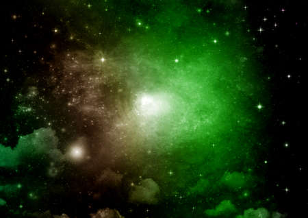 Stars of a planet and galaxy in a free spaceの写真素材