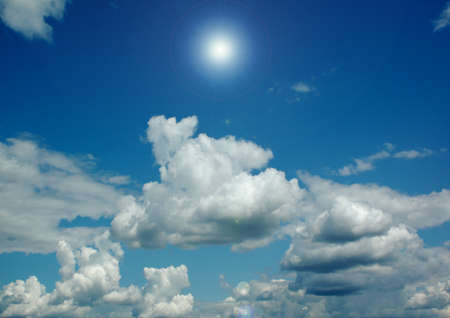 white air clouds in the blue skyの写真素材