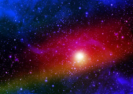 Stars of a planet and galaxy in a free spaceの写真素材