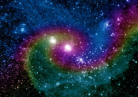 Stars of a planet and galaxy in a free spaceの写真素材