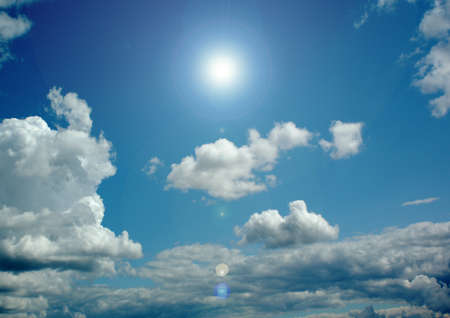 white air clouds in the blue skyの写真素材