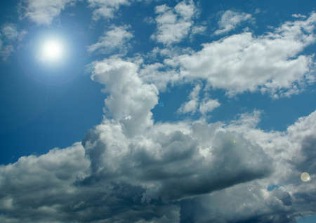 white air clouds in the blue skyの写真素材