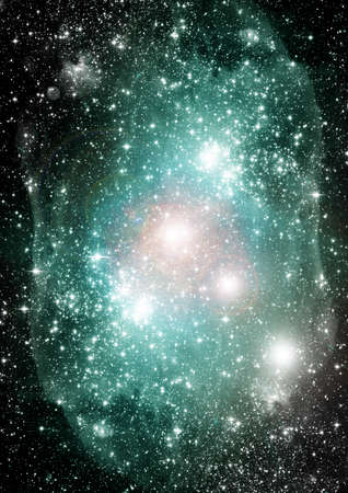 Stars of a planet and galaxy in a free spaceの写真素材