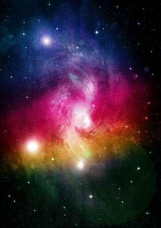 Stars of a planet and galaxy in a free spaceの写真素材