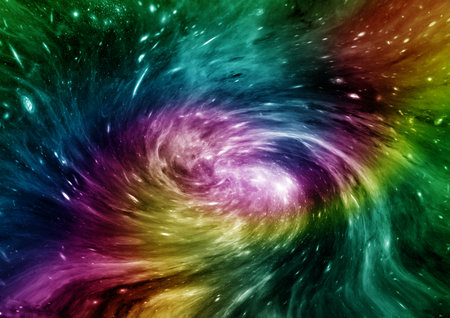 Stars of a planet and galaxy in a free space Elementsの写真素材