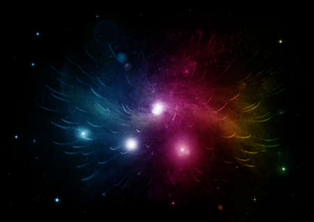 Stars of a planet and galaxy in a free space Elements of this image furnished. 3D renderingの写真素材