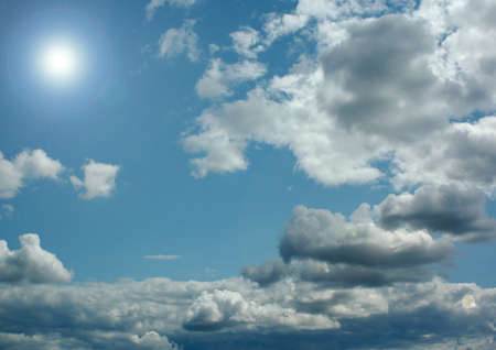 white air clouds in the blue skyの写真素材